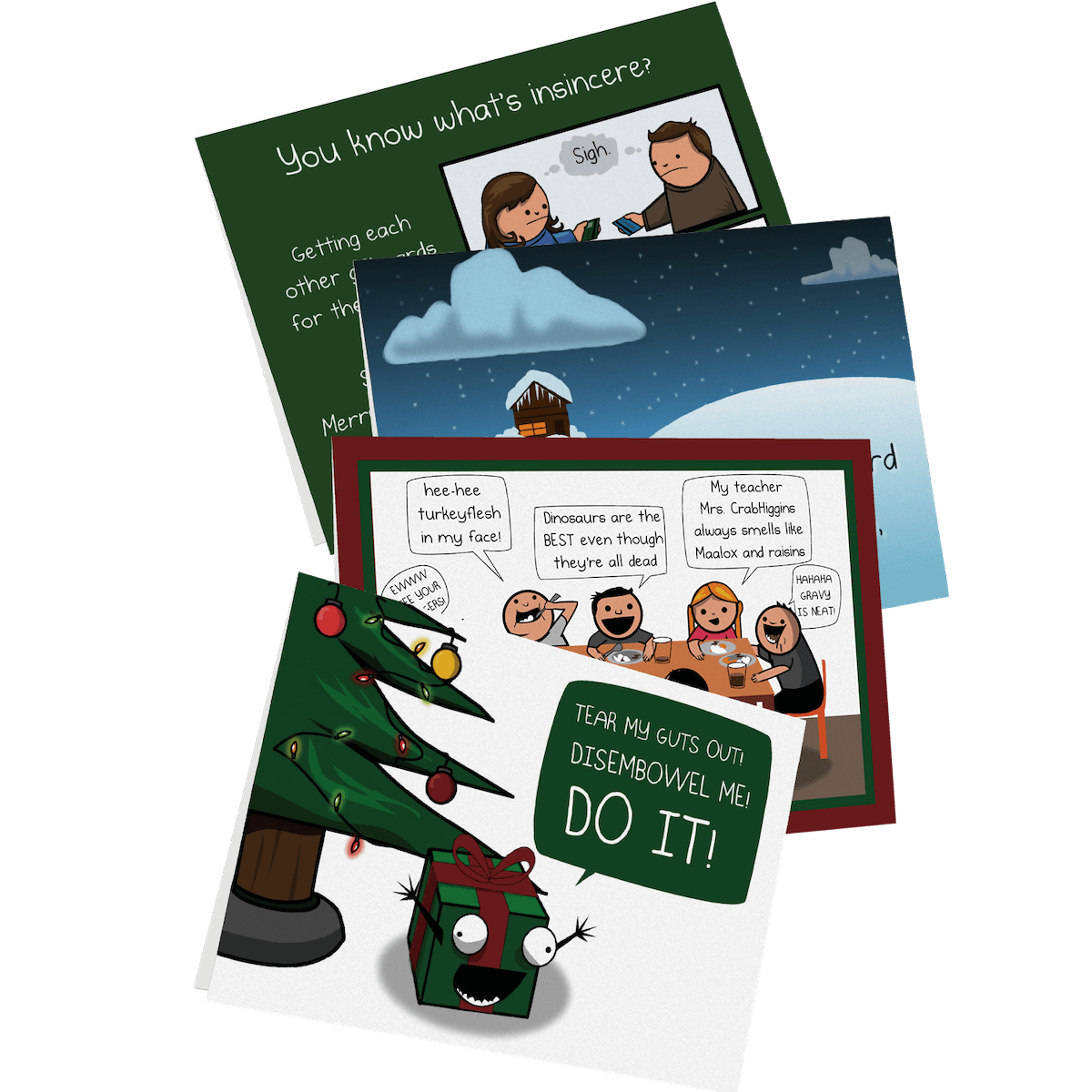 NSFW Holiday Greeting Card Bundle | 4 pack | Exploding Kittens